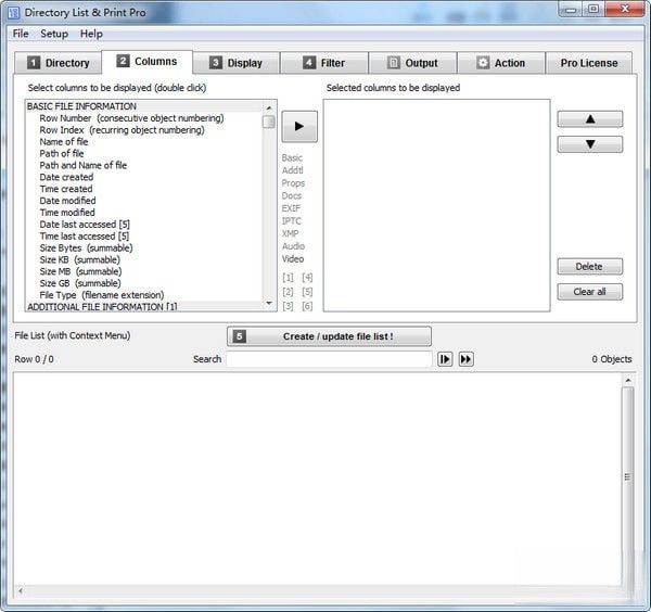 directory list and print