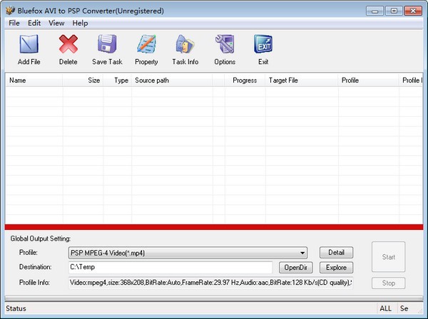 Bluefox AVI to PSP Converter(AVI转PSP软件)