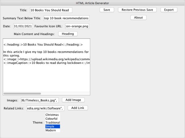 HTML Article Generator(文章生成工具)