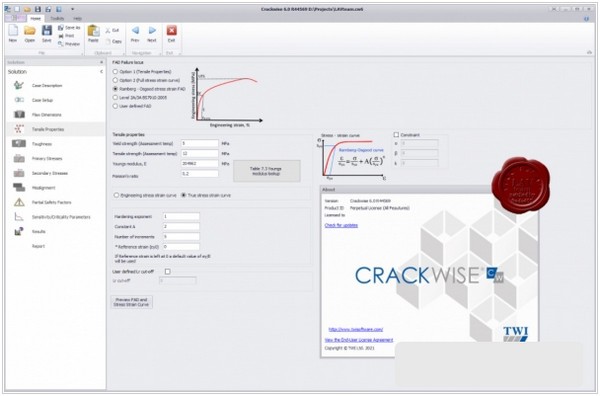 TWI CrackWISE(断裂力学软件)