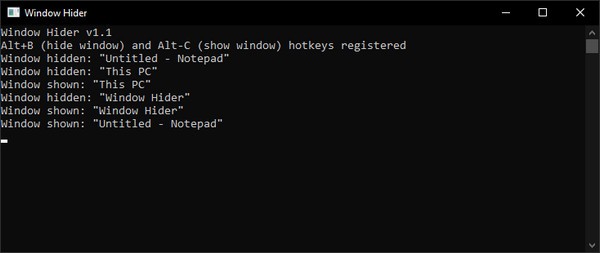 Window Hider(隐藏显示窗口)