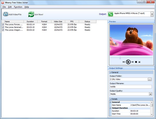 Weeny Free Video Joiner(视频合并工具)