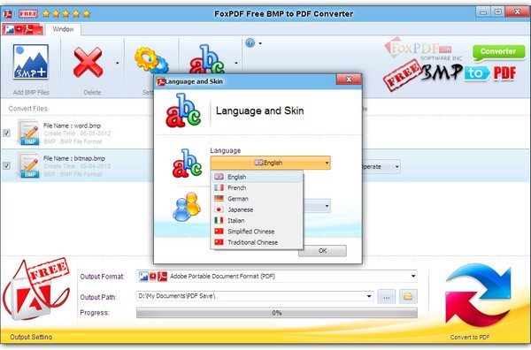 FoxPDF Free BMP to PDF Converter(BMP转PDF转换工具)