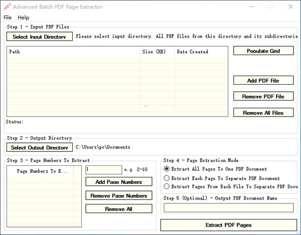 Advanced Batch PDF Page Extractor(PDF页面批量提取工具)