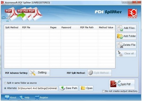 Axommsoft PDF Splitter(PDF分割工具)
