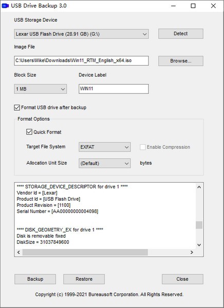 USB Drive Backup(USB驱动器备份工具)