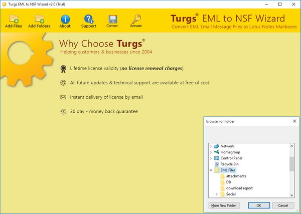 Turgs EML to NSF Wizard(EML到NSF转换工具)