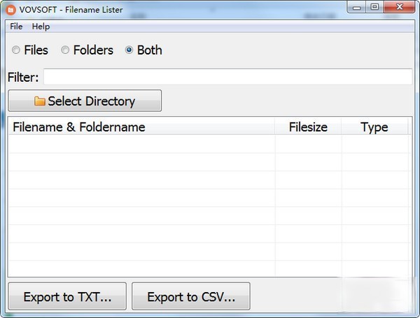 Filename Lister(文件列表导出软件)