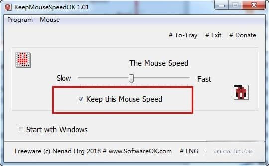 KeepMouseSpeedOK(固定鼠标指针速度工具)