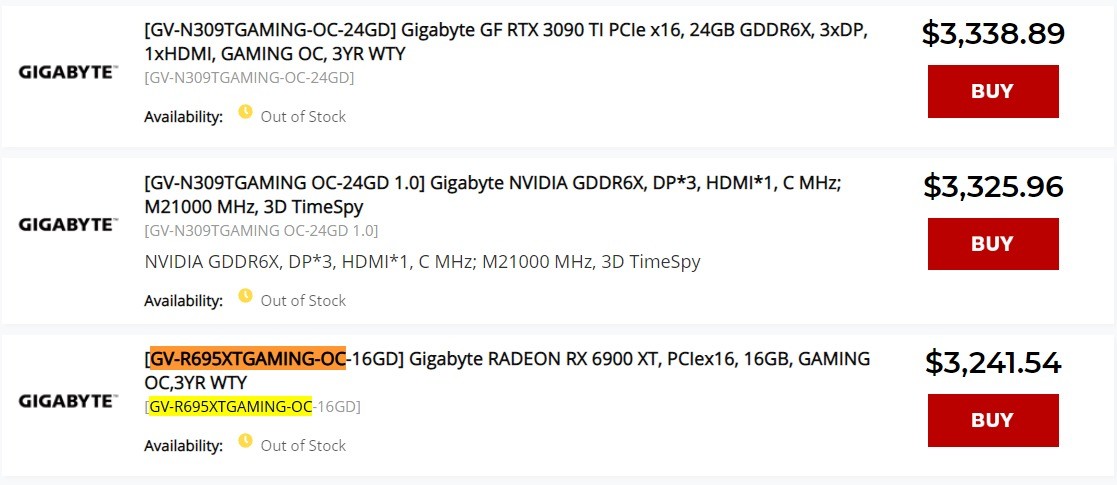 AMD 新旗舰 RX 6950 XT 售价泄露 约1.5万元起步 对标RTX 3090 Ti截图