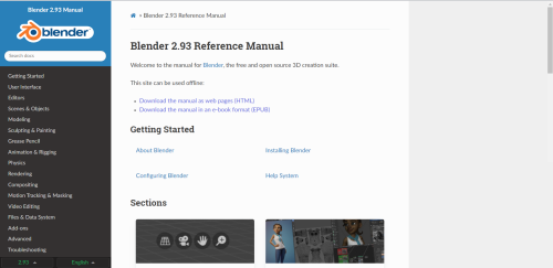 Blender怎么查看参考手册?Blender查看参考手册教程截图